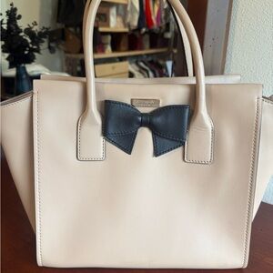 Kate Spade Beige and Black Bow Satchel